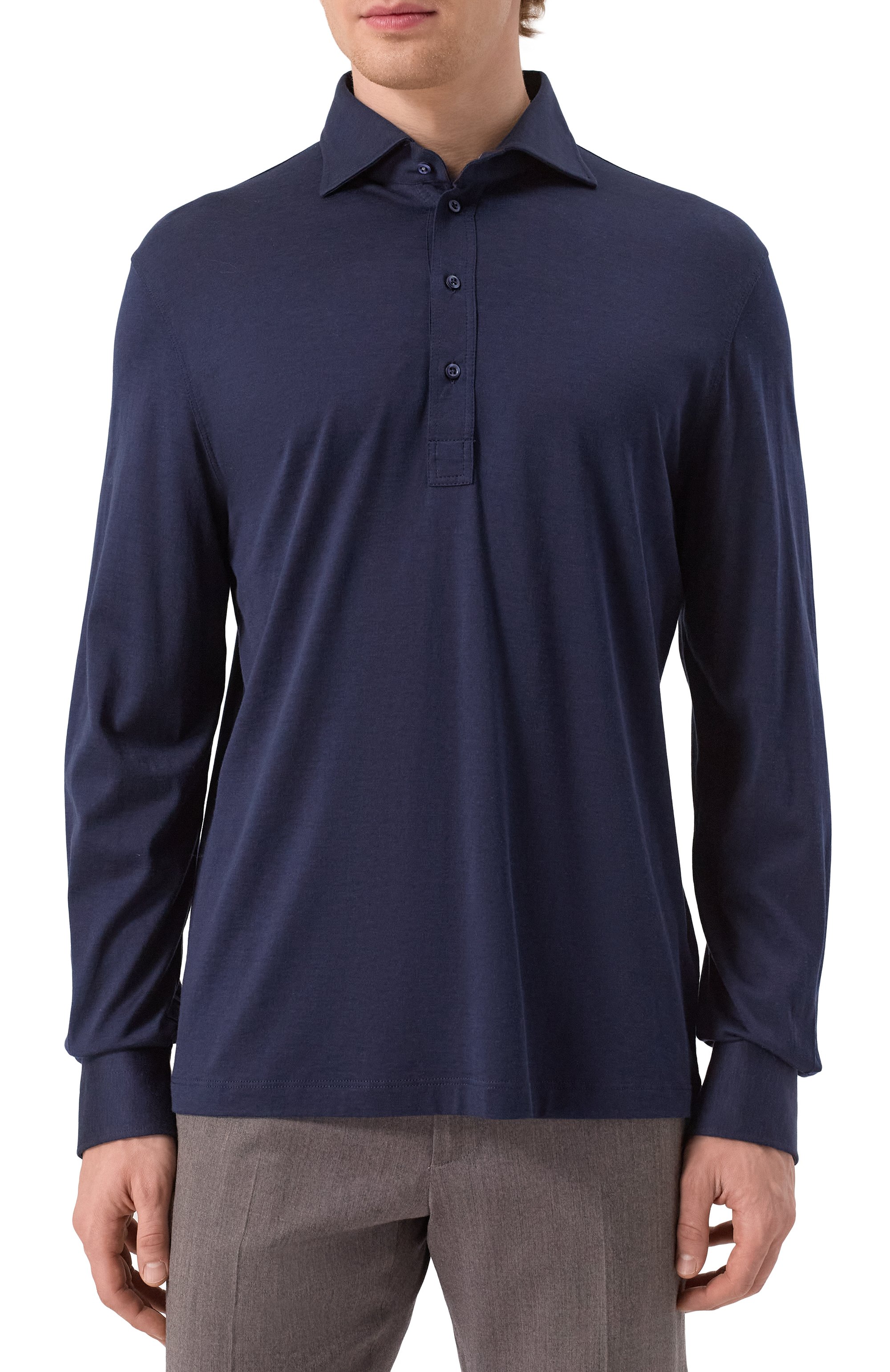 Поло из шелка и хлопка BRUNELLO CUCINELLI, арт. MH8363914, фото 3