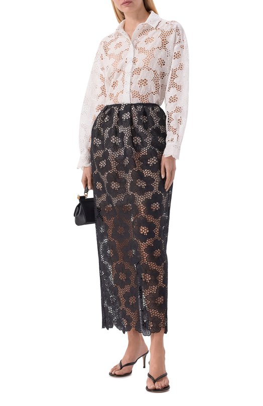 Хлопковая юбка Vika Gazinskaya SS26-18221 Чёрный  SS26-18221 Фото 2