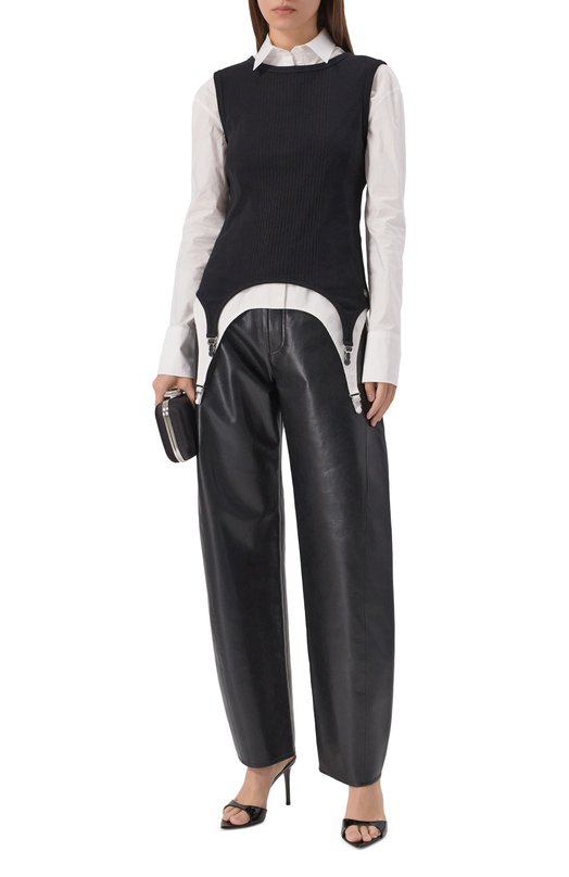 Хлопковый топ Jean Paul Gaultier 25/04-W-T0387/J014 Чёрный  25/04-W-T0387/J014 Фото 2
