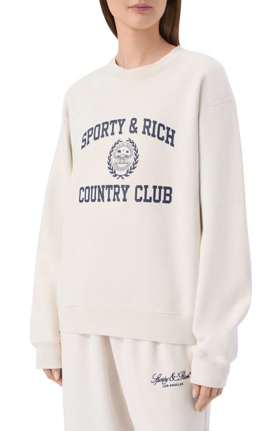 Хлопковый свитшот SPORTY AND RICH, арт. ST09876218WH37, фото 3