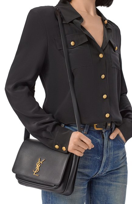 Женская сумка niki SAINT LAURENT черного цвета, арт. 718556/AAD39 | Фото 2 (Размер: small; Материал сплава: Проставлено; Ремень/цепочка: На ремешке; Драгоценные камни: Проставлено; Материал: Натуральная кожа)