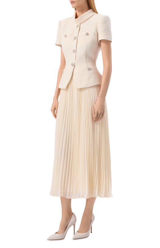 Комбинированное платье self-portrait RS26161MBC Кремовый  RS26161MBC Фото 2