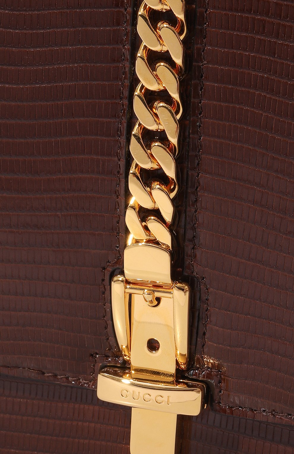 Сумка sylvie 1969 small из кожи ящерицы GUCCI, арт. 601067 LUZ0X, фото 3