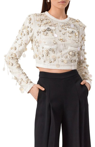 Топ с отделкой пайетками GIAMBATTISTA VALLI, арт. 24FWSVAS1069-E2ASJ, фото 3