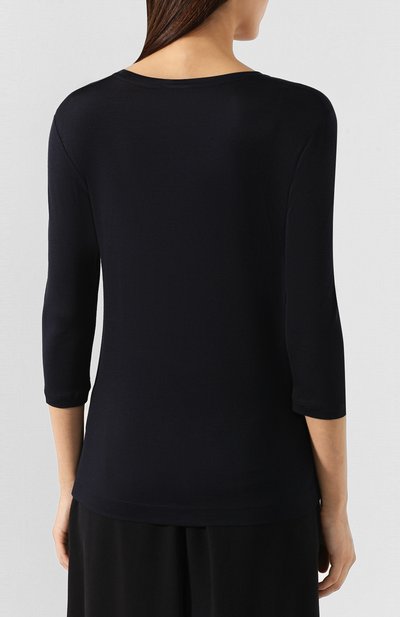 Лонгслив из вискозы DRIES VAN NOTEN темно-синего цвета по цене 11800 руб., арт. 191-11123-7612, фото 4 Лонгслив из вискозы DRIES VAN NOTEN, арт. 191-11123-7612, фото 4