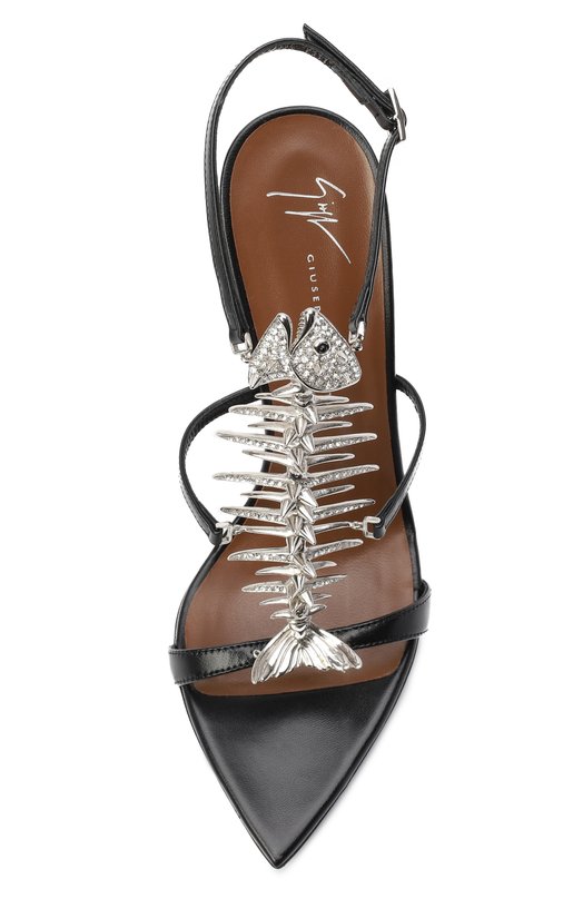 Кожаные босоножки Intrigo 105 Giuseppe Zanotti Design E600001 Чёрный  E600001 Фото 6