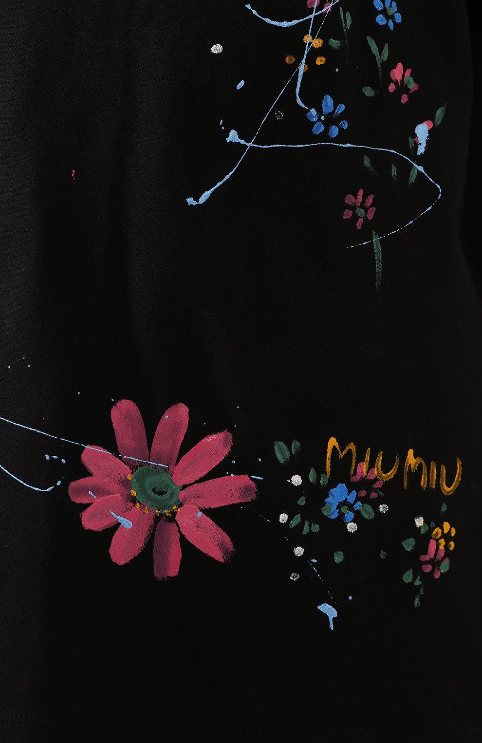 Хлопковая футболка MIU MIU, арт. MJN213-1WVN-F0002, фото 5
