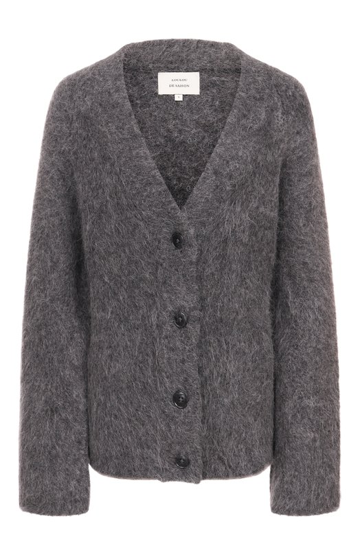 Шерстяной кардиган Loulou de Saison LYNN Серый LYNN