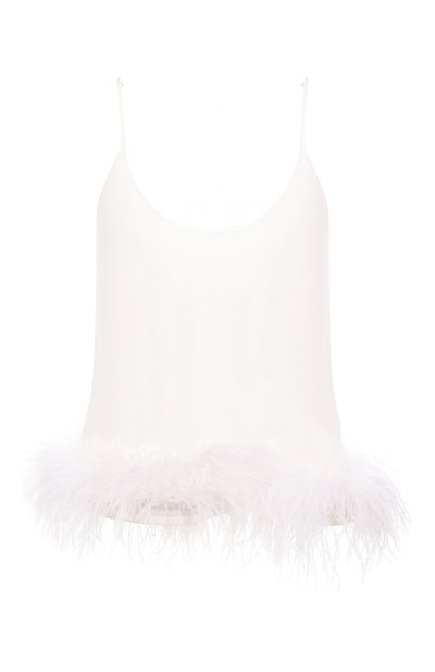 Женская шелковый топ с отделкой перьями EDOMO, арт. T002007FW2324