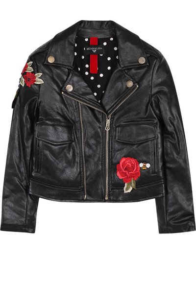 Куртка из эко-кожи с аппликациями MONNALISA, арт. 490103, фото 1