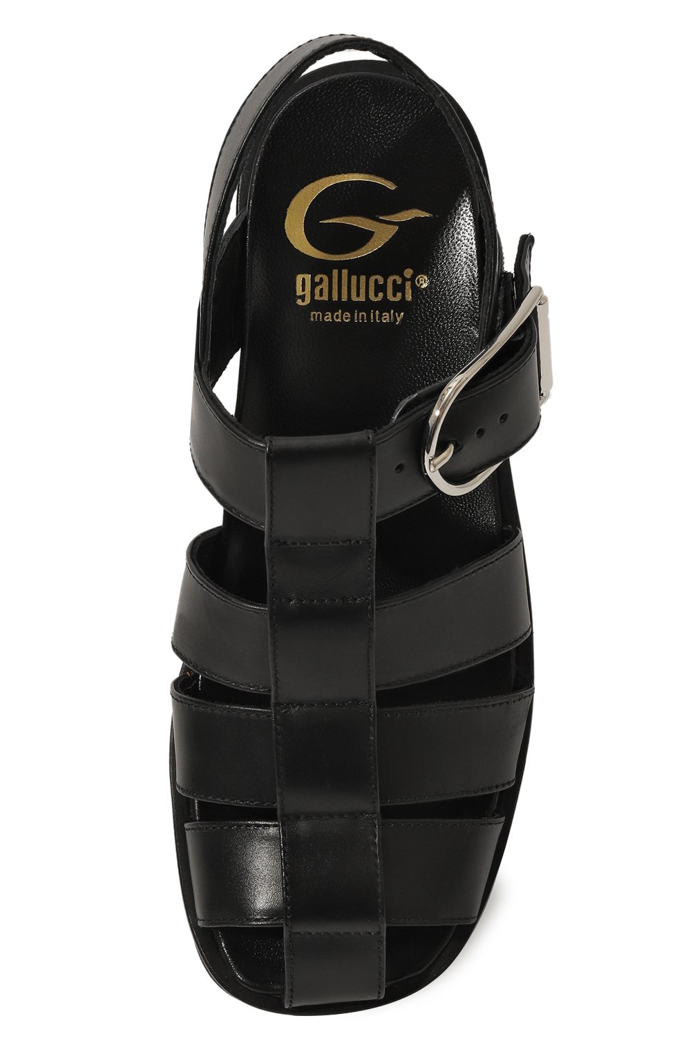 Кожаные сандалии GALLUCCI черного цвета по цене 19000 руб., арт. J10110AM, фото 4 Кожаные сандалии GALLUCCI, арт. J10110AM, фото 4