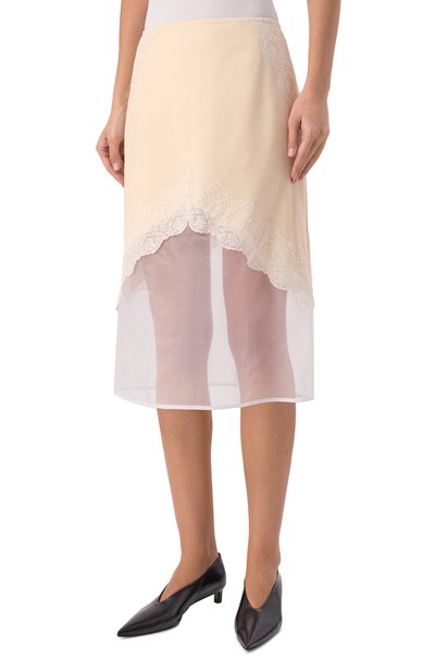 Шерстяная юбка JIL SANDER кремового цвета по цене 241500 руб., арт. J03MA0257/J40291, фото 3 Шерстяная юбка JIL SANDER, арт. J03MA0257/J40291, фото 3