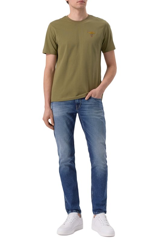 Хлопковая футболка Aeronautica Militare 241/TS1580J372 Хаки  241/TS1580J372 Фото 2
