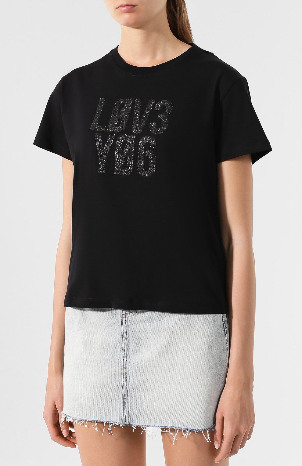 Хлопковая футболка REDVALENTINO черного цвета по цене 13200 руб., арт. SR3MG01S/4DJ, фото 3 Хлопковая футболка REDVALENTINO, арт. SR3MG01S/4DJ, фото 3