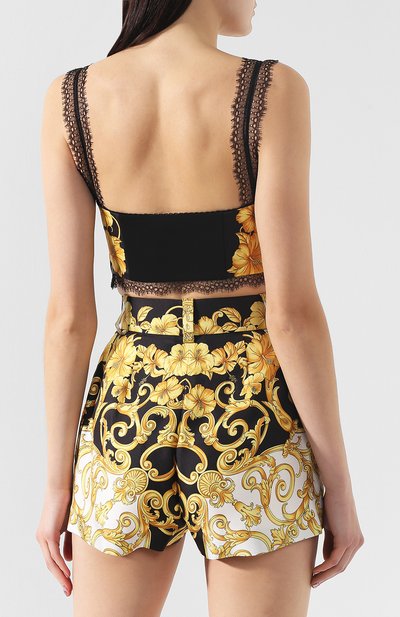 Шелковый топ-бюстье VERSACE разноцветного цвета по цене 68400 руб., арт. A78760/A228617, фото 4 Шелковый топ-бюстье VERSACE, арт. A78760/A228617, фото 4