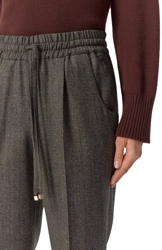 Шерстяные брюки Kiton D37102K0513G02 Хаки  D37102K0513G02 Фото 5
