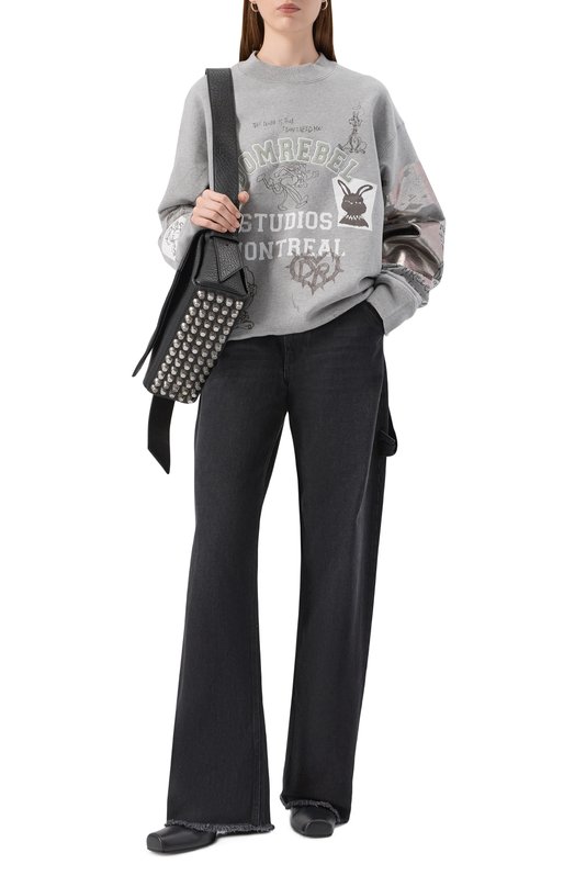 Хлопковый свитшот DOMREBEL C0LLEGE SWEATSHIRT Серый  C0LLEGE SWEATSHIRT Фото 2