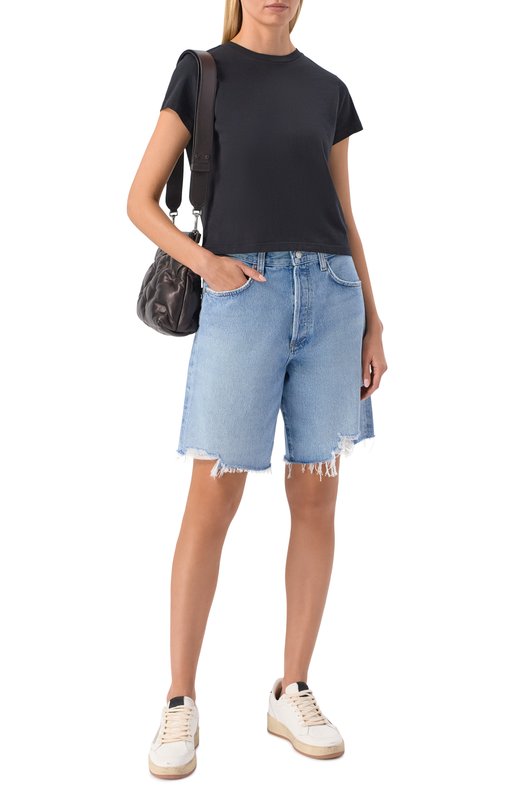 Хлопковая футболка Agolde A71801507 Чёрный  A71801507 Фото 2