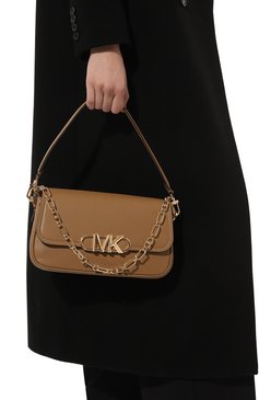 Женская сумка parker medium MICHAEL KORS COLLECTION бежевого цвета, арт. 30F2G7PC2L | Фото 2 (Сумки-технические: Сумки top-handle; Размер: medium; Материал: Натуральная кожа; Материал сплава: Проставлено; Драгоценные камни: Проставлено)