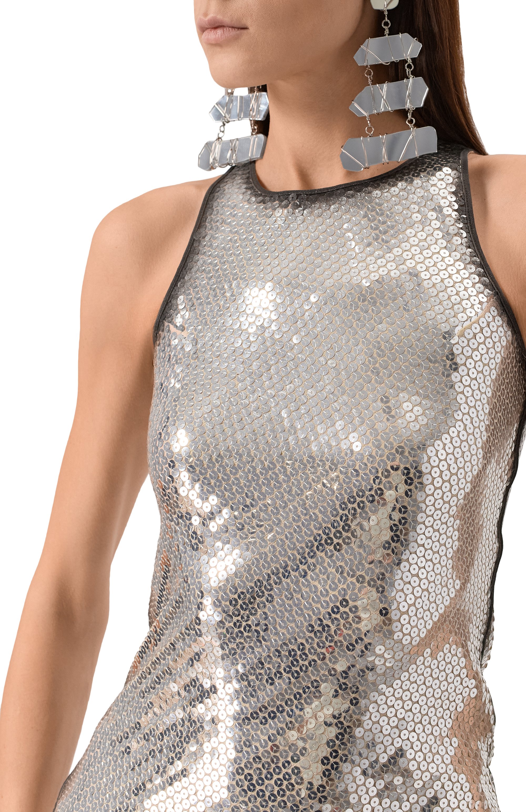 Платье с отделкой пайетками THE ATTICO, арт. 250WCA00389/EEE103SP, фото 5