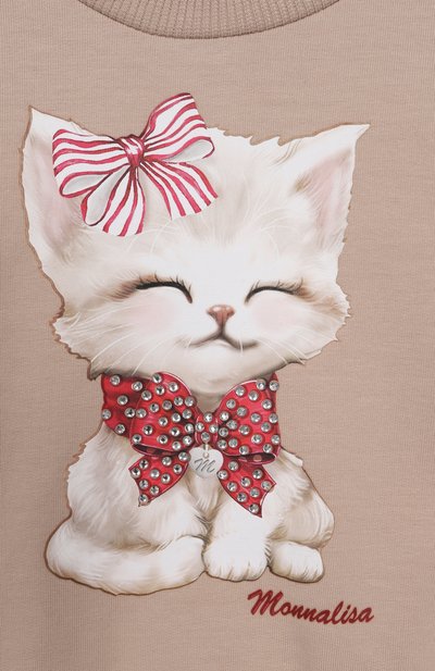 Хлопковый свитшот MONNALISA, арт. 39E607, фото 3