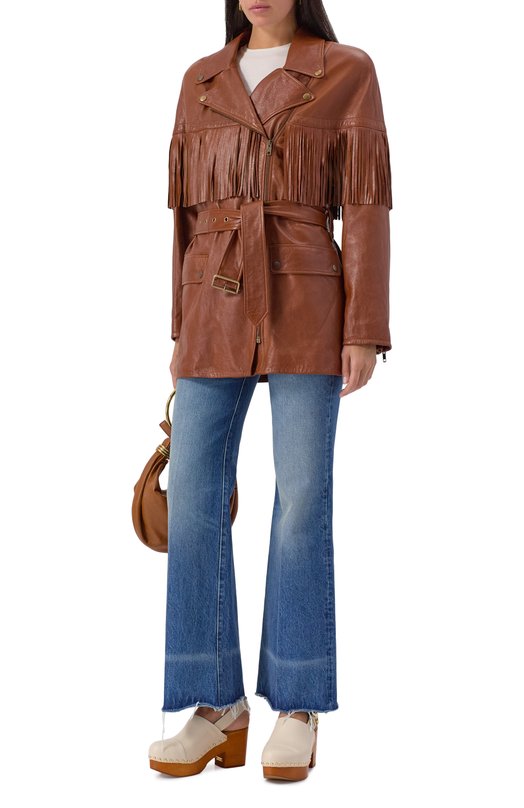 Кожаная куртка Chloé CH25SCM13216 Коричневый  CH25SCM13216 Фото 2