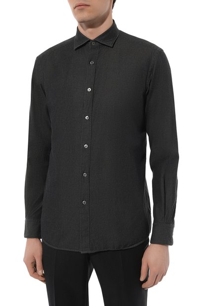 Рубашка из хлопка и кашемира ZEGNA, арт. UCX27A6/SRF6, фото 3