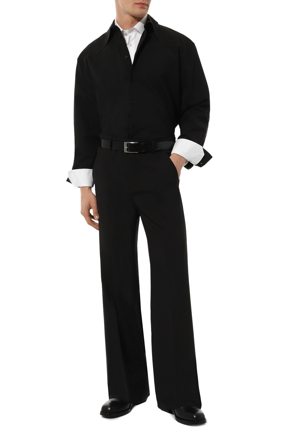 Кожаные сапоги CELINE черного цвета по цене 122000 руб., арт. 35258/3808C, фото 2 Кожаные сапоги CELINE, арт. 35258/3808C, фото 2