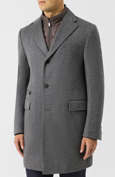 Однобортное шерстяное пальто с подстежкой CORNELIANI, арт. 821584-8813179/00, фото 3