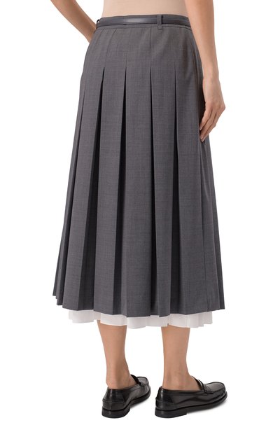 Плиссированная юбка JUUN.J серого цвета по цене 92400 руб., арт. JW5427W53, фото 4 Плиссированная юбка JUUN.J, арт. JW5427W53, фото 4