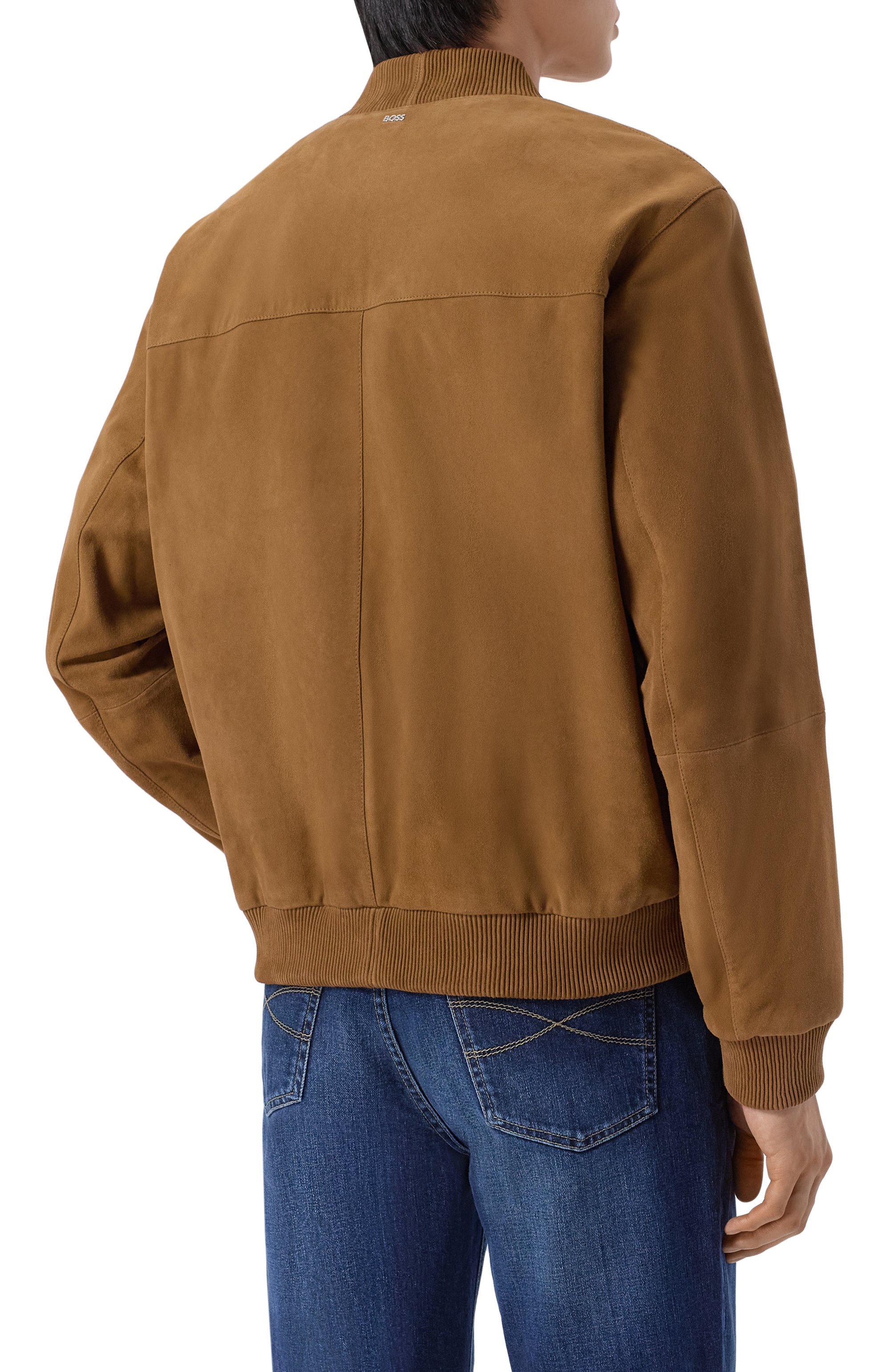 Замшевый бомбер BOSS коричневого цвета по цене 82950 руб., арт. 50543213, фото 4 Замшевый бомбер BOSS, арт. 50543213, фото 4