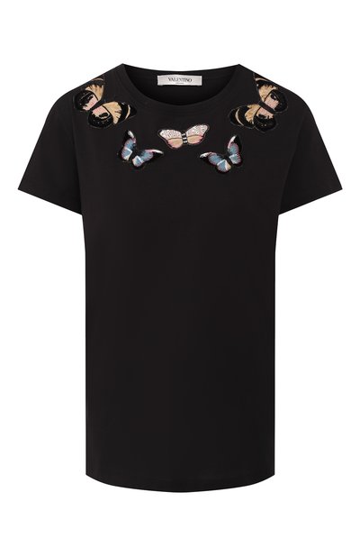 Женская хлопковая футболка VALENTINO, арт. RB3MG00FWNX