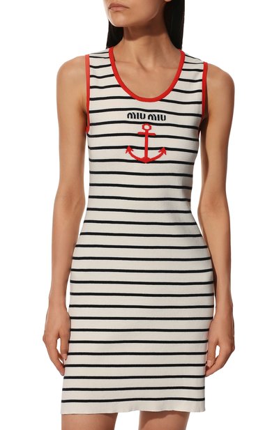 Хлопковое платье MIU MIU, арт. MMA711-1Y6F-F0009, фото 3
