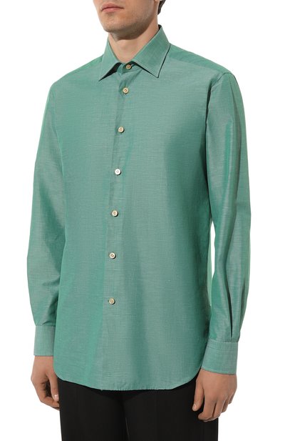 Сорочка из хлопка и льна KITON, арт. UCIH06609, фото 3