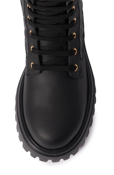 Кожаные ботинки DOLCE & GABBANA черного цвета по цене 86250 руб., арт. D11430/A0773_002, фото 4 Кожаные ботинки DOLCE & GABBANA, арт. D11430/A0773_002, фото 4
