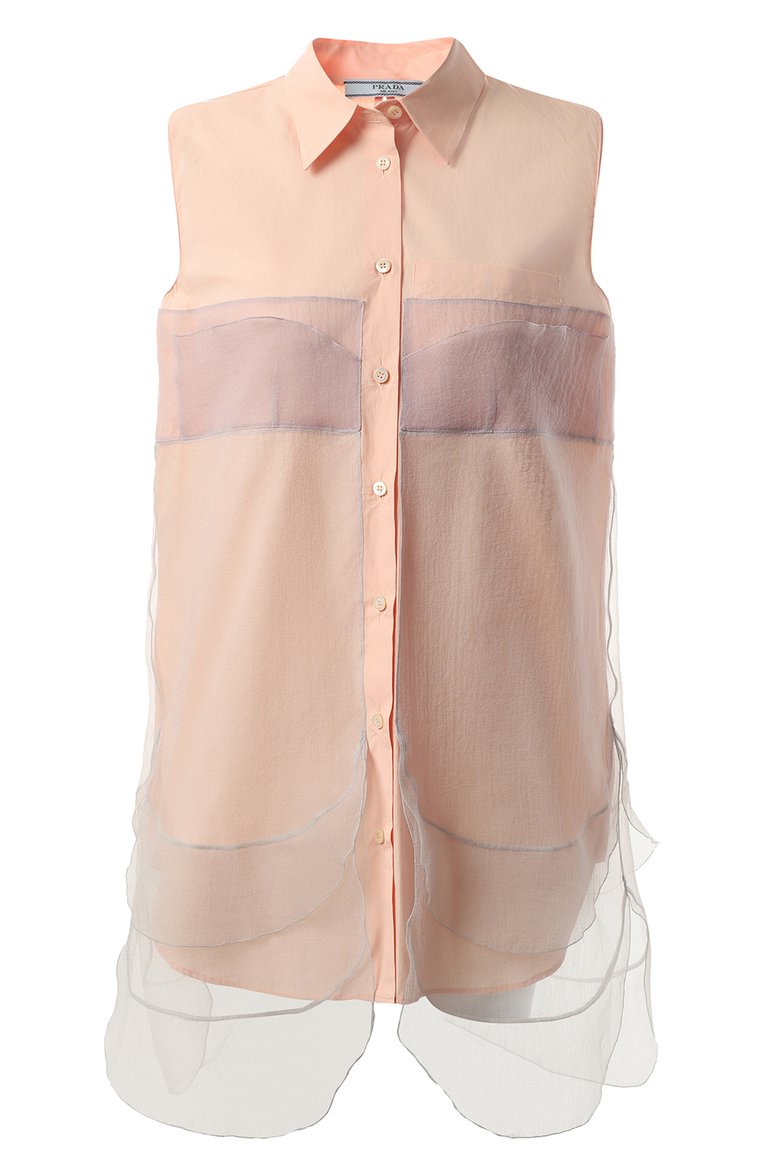 Хлопковый топ PRADA, арт. P410CM-1QKH-F0278, фото 1