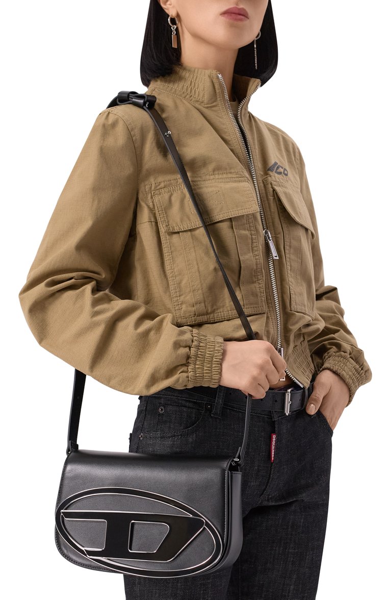 Женская сумка 1dr DIESEL черного цвета, арт. X09568/PR818 | Фото 2 (Размер: small; Материал: Натуральная кожа; Сумки-технические: Сумки через плечо; Автоматизация состава: Проставлено; Автоматизация ТО: Проставлено)