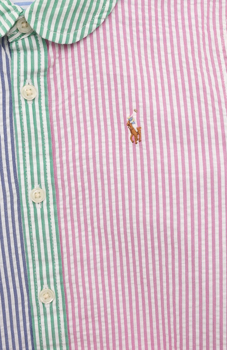 Детское хлопковое платье POLO RALPH LAUREN разноцветного цвета, арт. 312865290 | Фото 3 (Материал внешний: Хлопок; Рукава: Длинные; Девочки Кросс-КТ: Платье-одежда; Случай: Повседневный; Материал сплава: Проставлено; Драгоценные камни: Проставлено; Ростовка одежда: 5 лет | 110 см, 6 лет | 116 см)