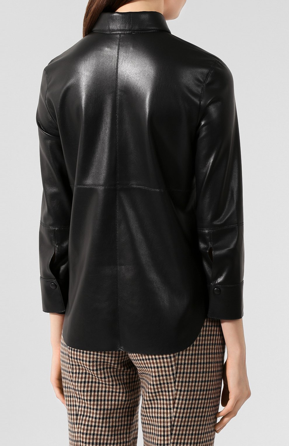 Рубашка NANUSHKA черного цвета по цене 57850 руб., арт. NAUM_BLACK_VEGAN LEATHER, фото 4 Рубашка NANUSHKA, арт. NAUM_BLACK_VEGAN LEATHER, фото 4