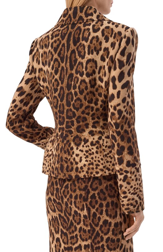 Шерстяной жакет Dolce & Gabbana F26AJT/FS2A3 Леопардовый  F26AJT/FS2A3 Фото 4