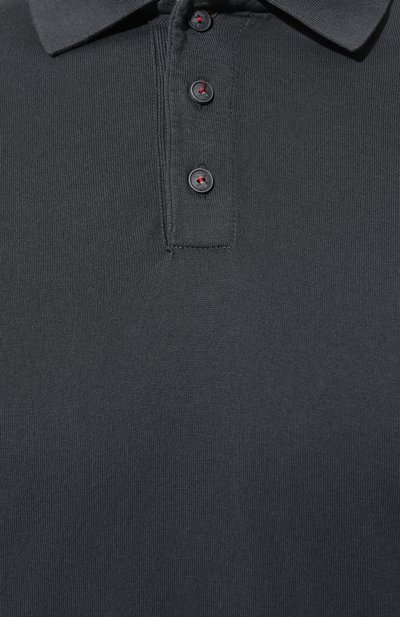 Хлопковое поло KITON темно-серого цвета по цене 81950 руб., арт. UMK0442, фото 5 Хлопковое поло KITON, арт. UMK0442, фото 5
