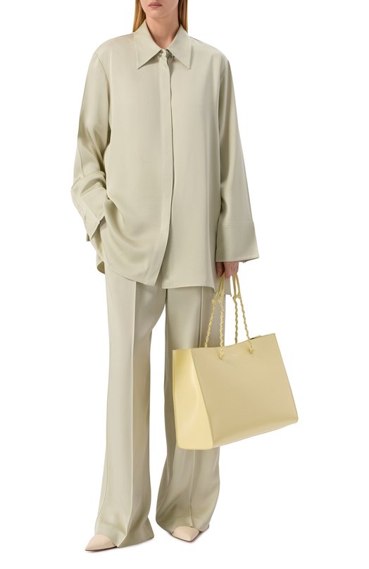 Атласная рубашка Jil Sander J02DL0284/J76018 Зелёный  J02DL0284/J76018 Фото 2