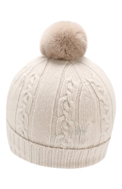 Кашемировая шапка с меховым помпоном LORO PIANA, арт. FAI7330, фото 2