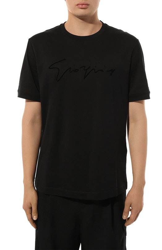 Хлопковая футболка Giorgio Armani 6RST81/SJFBZ Чёрный  6RST81/SJFBZ Фото 3