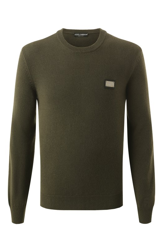 Джемпер из шерсти и кашемира Dolce & Gabbana GX039T/JFMHL Хаки GX039T/JFMHL