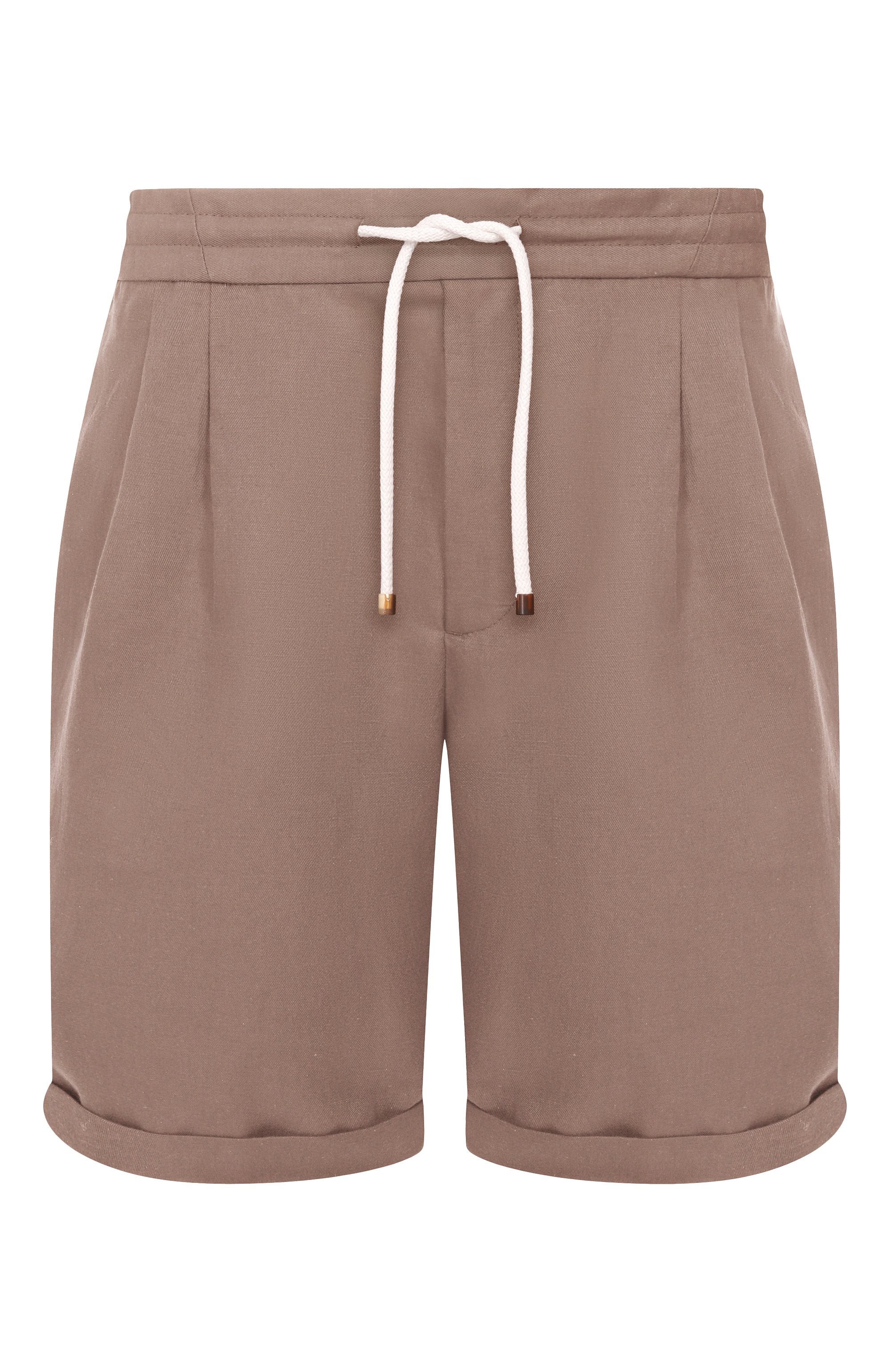 Шорты изо льна и хлопка BRUNELLO CUCINELLI коричневого цвета по цене 113500 руб., арт. MH255U0020, фото 1 Шорты изо льна и хлопка BRUNELLO CUCINELLI, арт. MH255U0020, фото 1