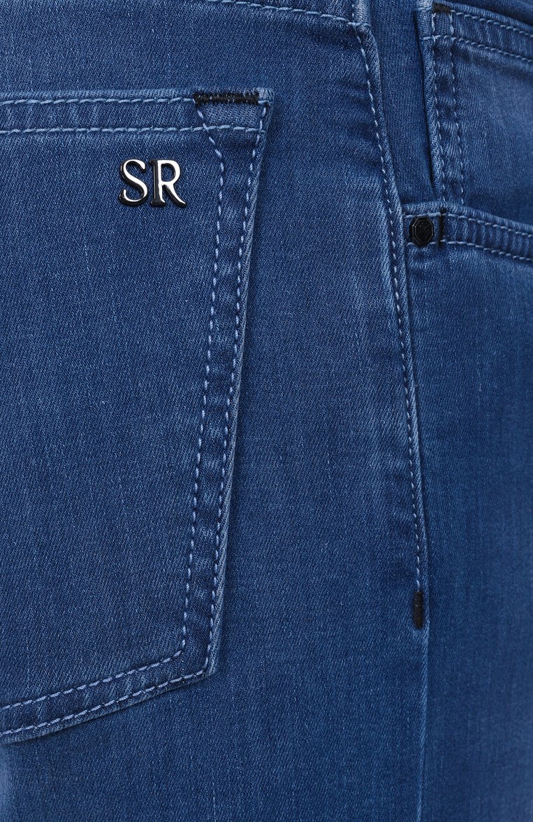 Мужские джинсы STEFANO RICCI синего цвета, арт. MST51R3040/T0043 | Фото 6 (Длина (брюки, джинсы): Стандартные; Материал внешний: Хлопок, Деним; Силуэт М (брюки): Прямые; Детали: Делаве; Кросс-КТ: Деним; Стили: Повседневный; Автоматизация состава: Проставлено; Автоматизация ТО: Проставлено)