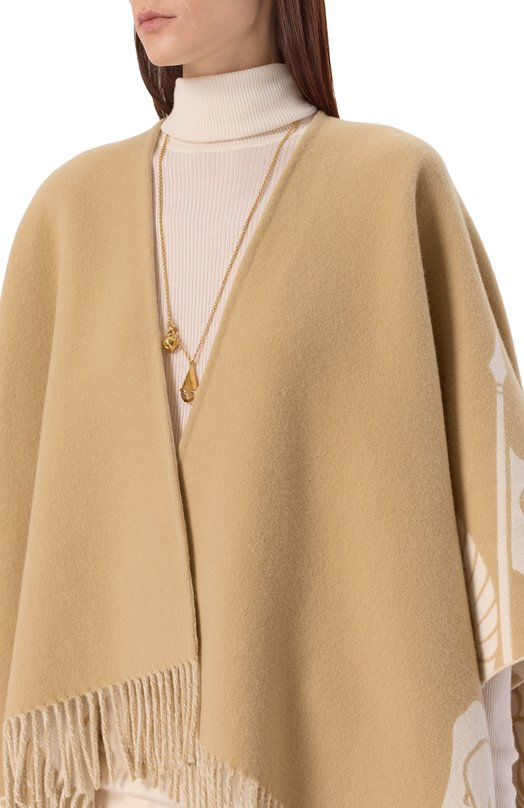 Пончо из шерсти и кашемира Burberry 8110229 Бежевый  8110229 Фото 5