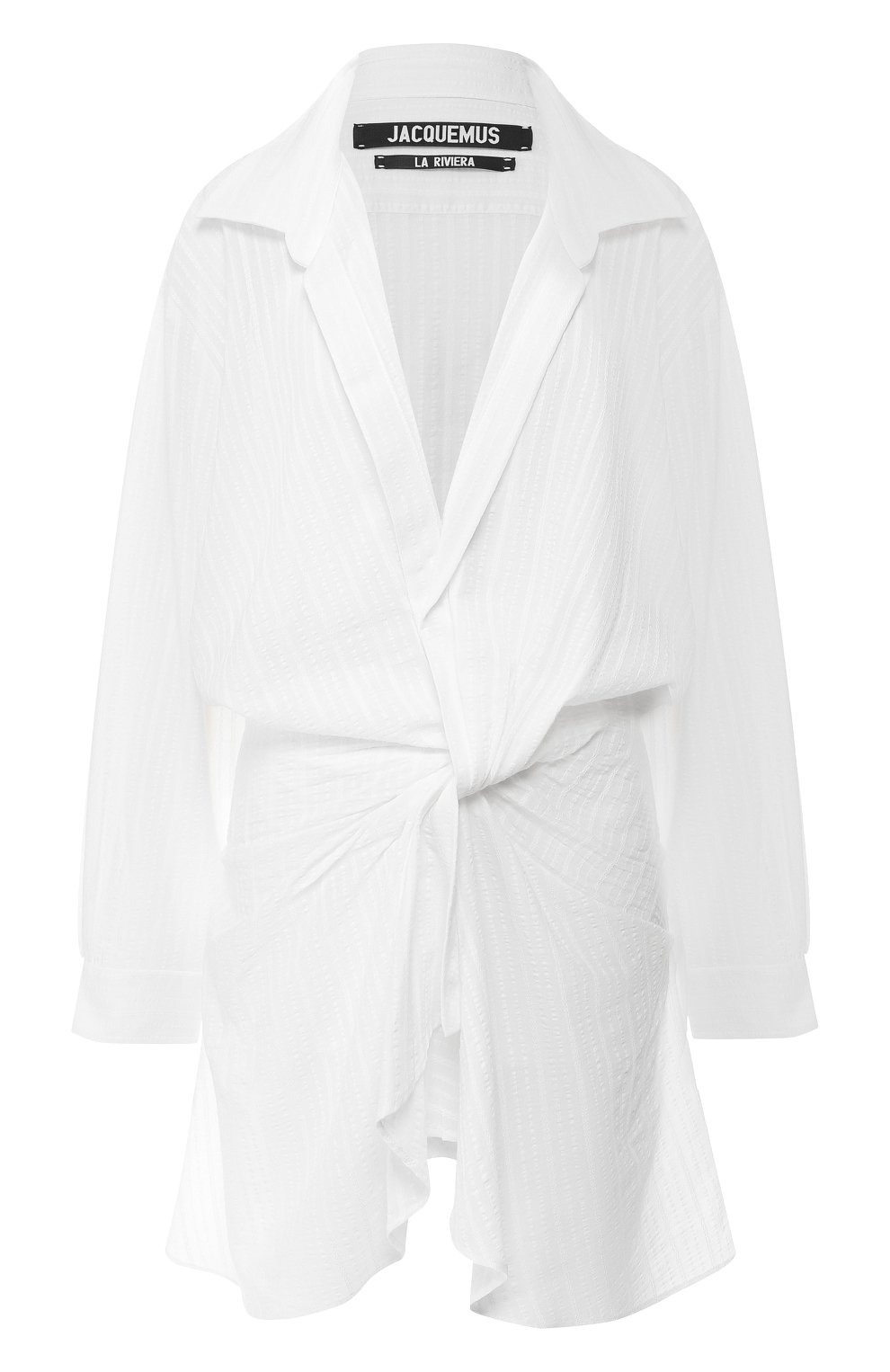 Платье из смеси хлопка и льна JACQUEMUS белого цвета по цене 67700 руб., арт. 191DR02/01110, фото 1 Платье из смеси хлопка и льна JACQUEMUS, арт. 191DR02/01110, фото 1