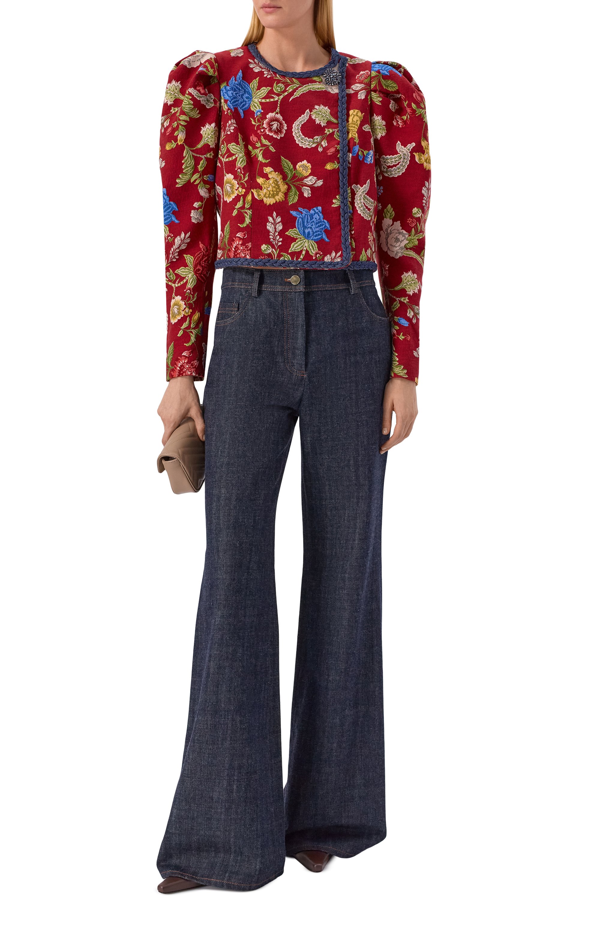 Хлопковый жакет BOTROIS красного цвета по цене 37900 руб., арт. SKU68463307, фото 2 Хлопковый жакет BOTROIS, арт. SKU68463307, фото 2